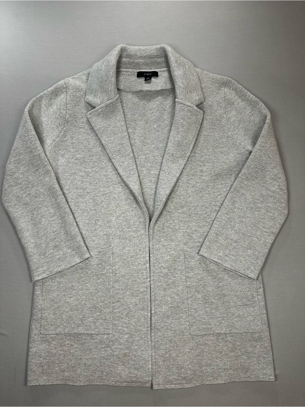 J Crew Sophie Open-Front Sweater Blazer Jacket, Cotton/Wool Blend - Womens XS